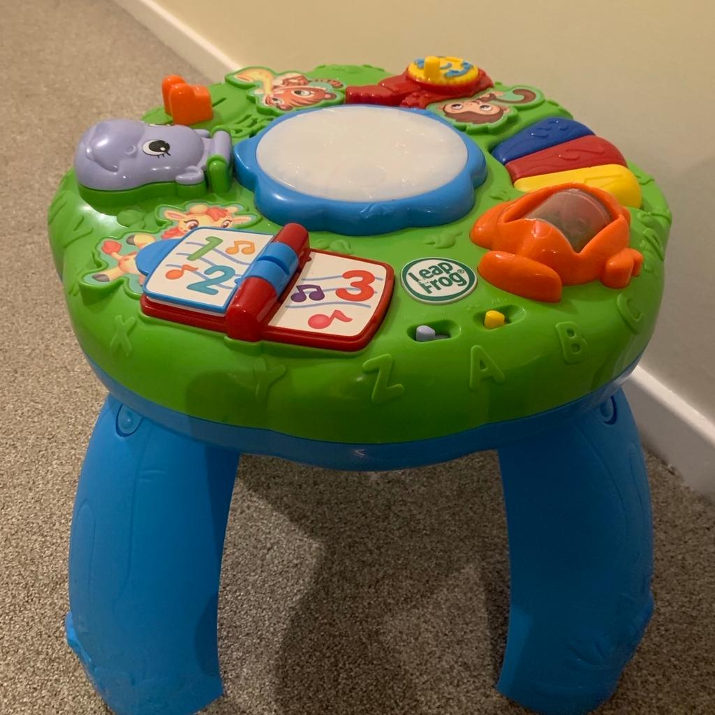 Toddler colourful play table
Leap frog
Good condition
Pick up ideal
Let me know if any questions