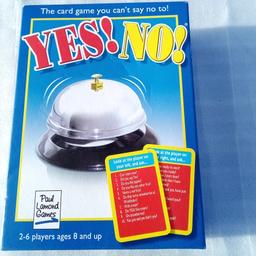 Yes! No! The Card Game You Can't Say No To!

Complete with all cards.

Even just the bell it's worth it, so play at home or when travelling, holiday etc.

Local collection preferred or can be posted out at extra costs.