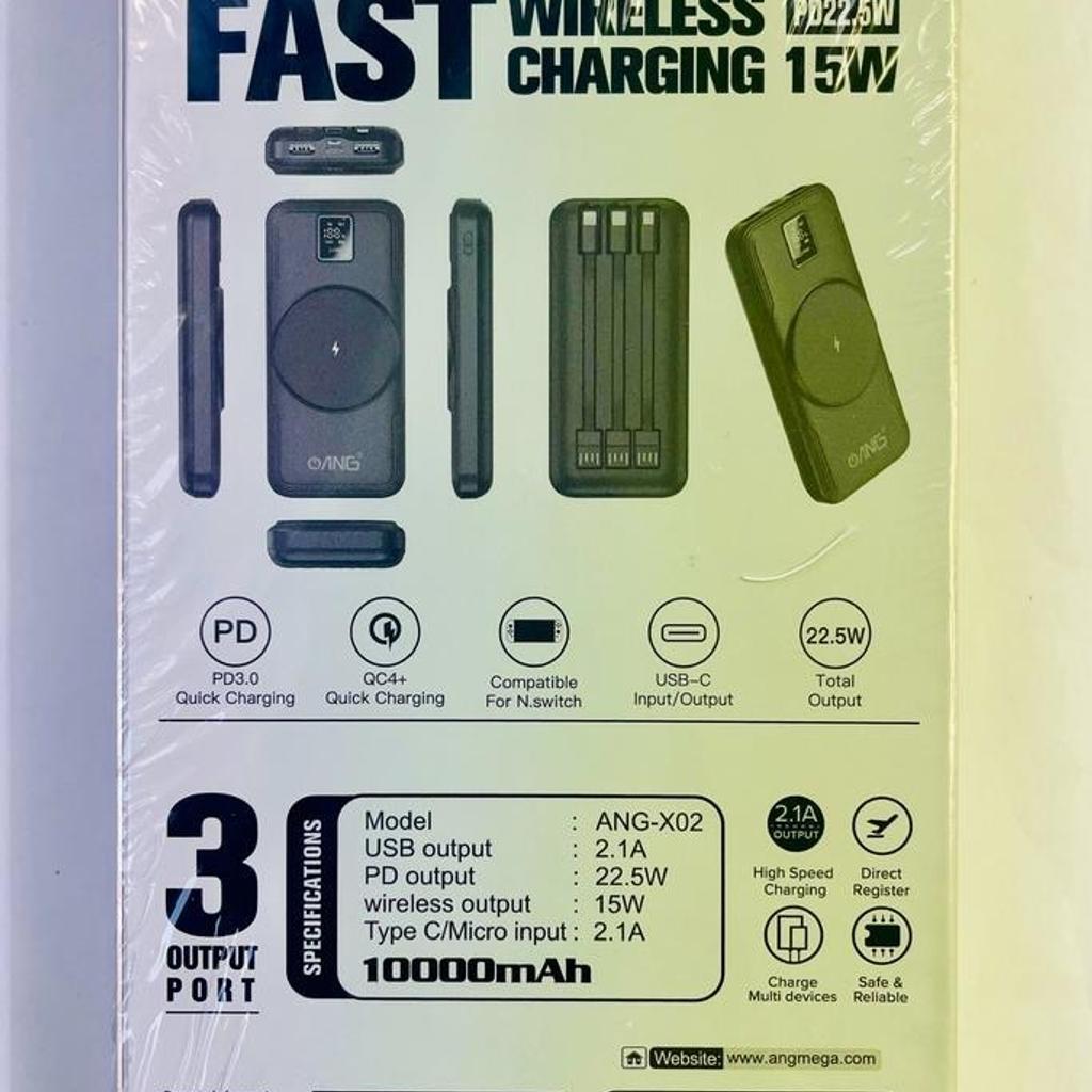 ANG X02 10000mAh Fast Wireless Charging PD22.5W & 15Watt Power Bank Portable Battery Charger

Brand: ANG

Model: X02

Condition: New

Storage: 10000mAh

Charger Multi Devices

NO POSTAGE AVAILABLE, ONLY COLLECTION!

Any Questions....!!!!
***
Please Feel Free To Contact us @
0208 - 523 0698
10:30 am to 7:00 pm (Monday - Friday)
11:00 am to 5:30 pm (Saturday)

Mobilix Fone Lab Chingford
67 Chingford Mount Road,
Chingford , London E4 8LU