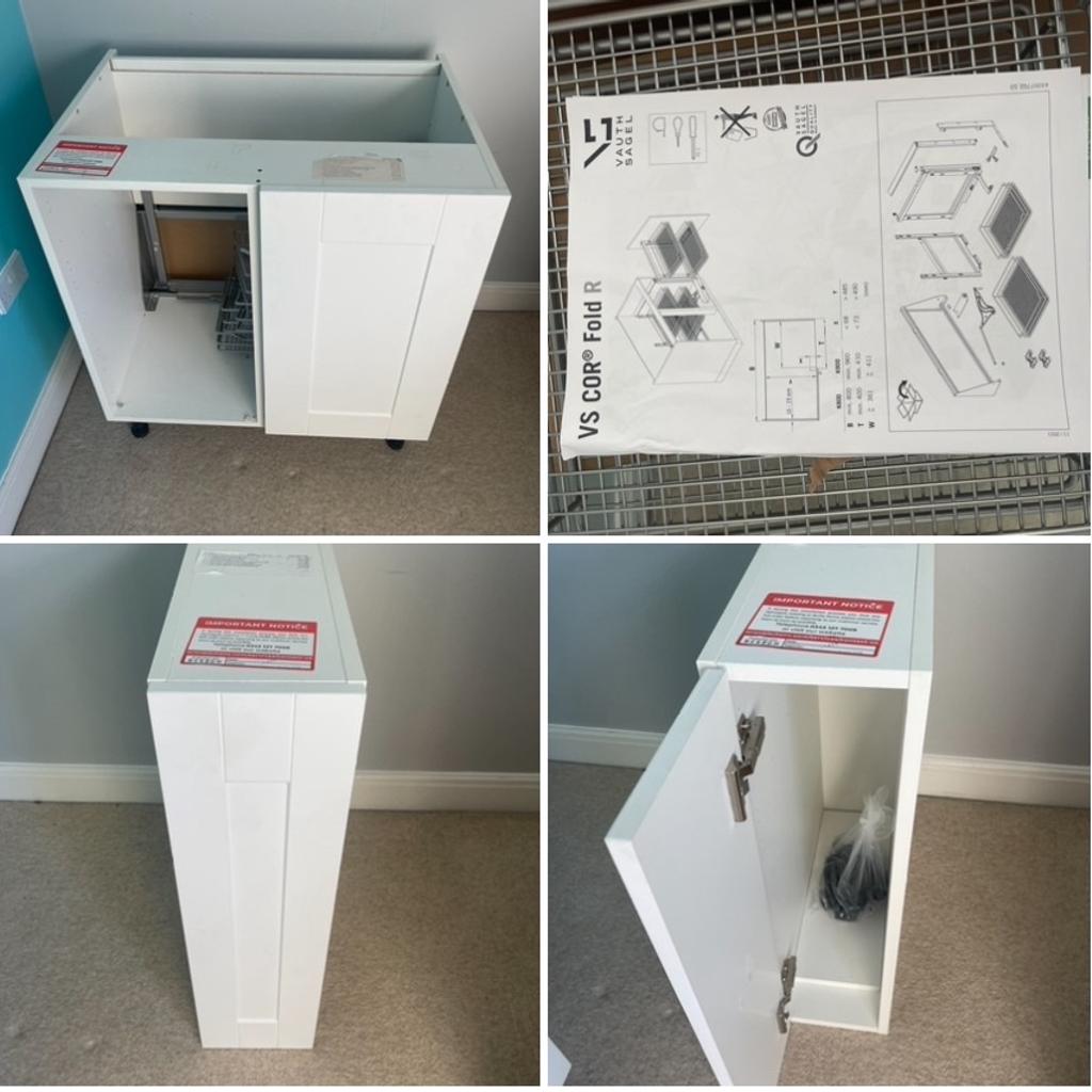 MUST GO ASAP

Wren Kitchens. Infinity shaker base/wall units and blanco sink.

2 base units.
Magic corner base. 870/800/570. £400
1 shelf base 870/200/570. £100

4 wall units.
Oak 2 shelf open wall unit 720/500/350. £150
Oak 2 shelf open wall unit 720/300/350. £125
White. 1 door. 1 shelf wall unit 575/400/330. £130
White 2 shelf open wall unit 720/400/350. £135

Blanco sink £150

Job lot £1000 or open to offers

Collection only.