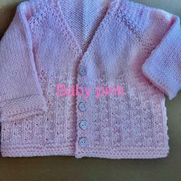 Hand made, 0-3 months bay girl cardigan, brand new. Postage available, collection Kingstanding B44