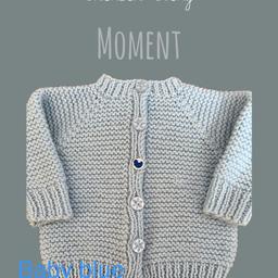 Hand made, newborn baby boys blue cardigan, brand new. Postage available, collection Kingstanding B44