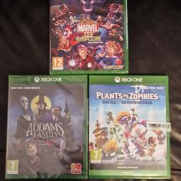 3 xbox one games new in wrappers marvel vs cap competition plants vs zombies the Adams family