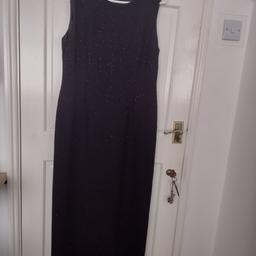 Whinsmoor Black Beaded Long Dress. Perfect for a range of formal, party and evening occasions. Size 14. Elegant style. Fully lined. £10