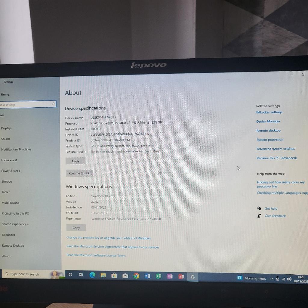 Lenovo ThinkCentre Dual Screen PC i5 8GB RAM 256GB SSD Windows 10pro Microsoft Office, Lenovo and LG monitors, comes with all leads and in excellent condition