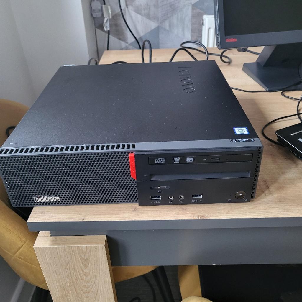 Lenovo ThinkCentre Dual Screen PC i5 8GB RAM 256GB SSD Windows 10pro Microsoft Office, Lenovo and LG monitors, comes with all leads and in excellent condition