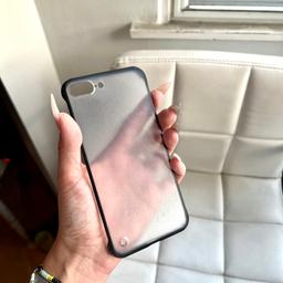 Clear frosted case with black frame for iPhone 8 Plus

Has a laser cut section in corner to insert a string loop for lanyards etc