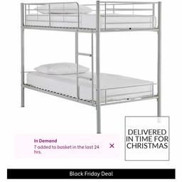 This great value bunk bed comes in a selection of smart colour silver and the top bunk is fitted with guard rails plus matching ladder. 
This is brand new in box and
This retails for £169.99 I'm selling for £100
Why not add 2 single mattresses for a extra £100
Why not check out my other items for sale