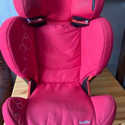 Maxi-Cosi RodiFix car seats for sale, Red £35.

Group 2/3 Car Seat: Booster car seat for children from 15 to 36 kg (3,5 to 12 years). ISOFIX car seat for safe, quick and easy set-up.

Excellent conditions. Used in very good condition

Smoke and pet-free.

Collect only
