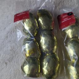 Brand new unopened
2 packs of gold curling ribbon 
6 rolls in each bag 
5mm x 10m each roll 
More than happy to combine postage on any items