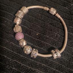 Beautiful Pandora bracelet with charms