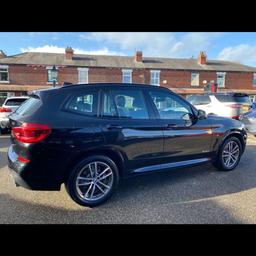 Vehicle Overview:
      •	 Make & Model: BMW X3 xDrive 20d M Sport Auto
	•	Year: 2018
	•	Mileage: 72,000 - 72,200
	•	Colour: Elegant Black
	•	Body Style: Versatile SUV
	•	Fuel Type: Diesel
	•	Keys: 2
	•	Seat Material: Premium Leather

🔧 Condition & Maintenance:

	•	Service Record: Full, with 6 Main Dealer Services and 1 Independent Service
	•	Condition: Immaculate, with no scratches, dents, or paintwork issues
	•	Alloy Scuffs: 4 (professionally assessed)
	•	Windscreen & Tyres: Perfect condition
	•	Interior: Non-smoking environment, pristine interior

🌟 Key Features & Extras:
	•	Navigation: State-of-the-art Sat Nav system
	•	Comfort: Heated seats for those chilly mornings
	•	Safety: Rear parking camera for effortless parking
	•	Entertainment: Upgraded sound system for an unmatched audio experience
	•	Security: Dash cam (Eagle eye) for added peace of mind
	•	Extras: Tool pack and locking wheel nut included