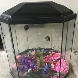 Fish tank in good condition does have few bits as seen in tank at bottom