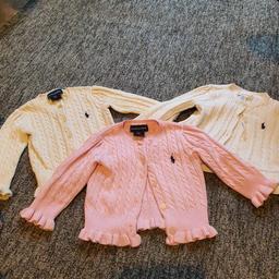 3 genuine baby ralph lauren Cardigans size 9month £25 no offers