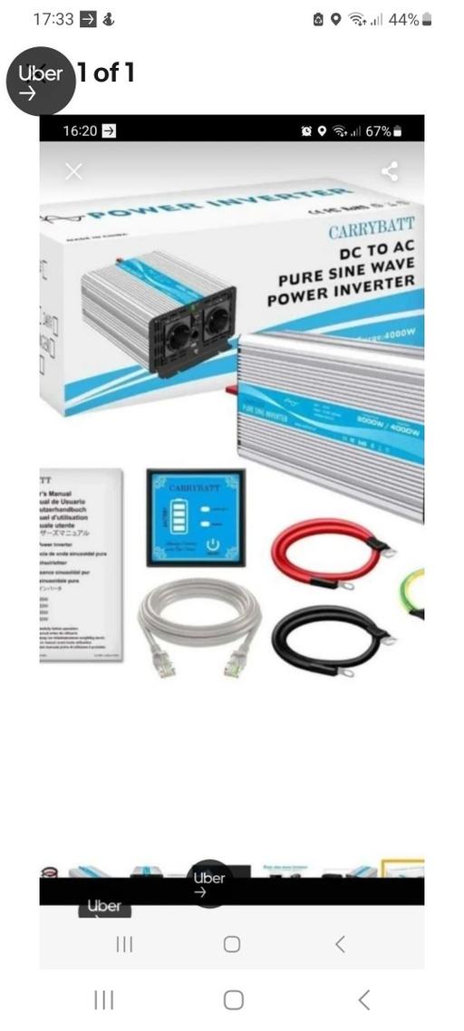 Buy & Sell West Midlands Walsall - Photos for CARRYBATT 2000W Pure Sine Wave Power Inverter