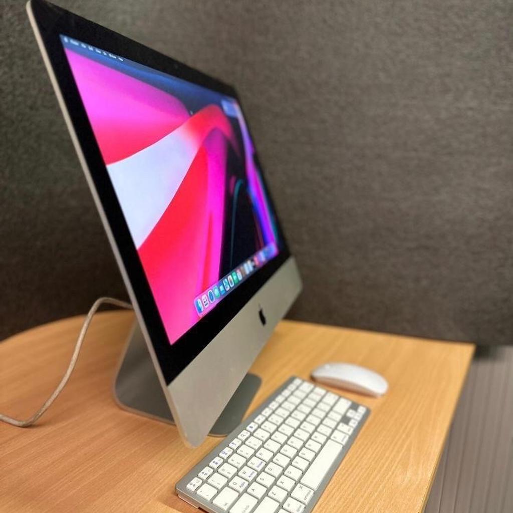 Good Condition Ultra Slim Apple iMac 21.5" HD Display with intel iris Pro. Intel i5 Quadcore Graphics which is Great For Graphic Design, Photo editing, games.

Comes with Office Package, Word, PowerPointI, Excel etc

Intel Core i5 Quad 2.7Ghz

8GB Ram

1TB HDD

Intel Iris Pro 1536

1920 x 1080 Full HD Resolution

Comes with keyboard & mouse

Good Condition. Ready to use. Fully working with 6 months warranty

Good for Office Work/Video calling/
Video Streaming/
Students/
Photo Editing/
Music Production/
DJ'ing/
Programming.

Catalina OS X Latest version

Everything included ready to use.

£199