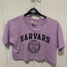 Girls purple Harvard crop T-shirt size 12-13yrs