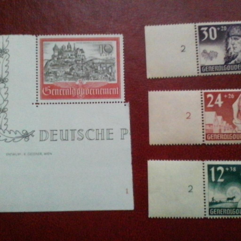 Briefmarken mit Gummierung unbenutzt