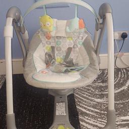 Ingenuity swing'n go portable baby swing
Suitable from birth up to 9 months old
New in box, only taken out for pictures
Batteries not included
Free delivery
Open for fair offers