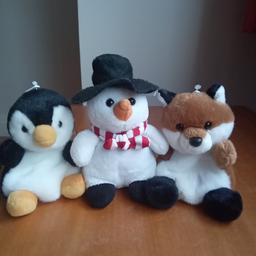 3 soft toys in A1 condition. Very cute and ideal for children's stockings. From smoke and pet free home.