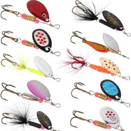 10 x FISHING LURE BAIT SPINNERS SET FOR PIKE PERCH TROUT BASS ETC NEW BOXED.NO OFFERS
PRICED TO SELL CAN POST £3.99 EXTRA ROYAL MAIL 48 NEXT DAY
9 PACKS AVAILABLE Perfect Size to Catch- A pack of 10 pcs. Size range: 2.13-2.87 inches (5.4-7.3 cm); weight range: 0.14-0.2 oz (3.97-5.67 g).5 with feather decoration and 5 without feather decoration. They can also be used in salmon,pike, perch, crappie fishing. They are both suitable for freshwater and saltwater.
CALL OR TEXT 07719800060