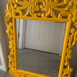 Large yellow mirror could be sprayed a different colour from smoke free home pick up only