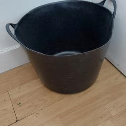 black flexi heavy duty plastic bucket, ideal for laundry gardening or storage, approximate 45 litre