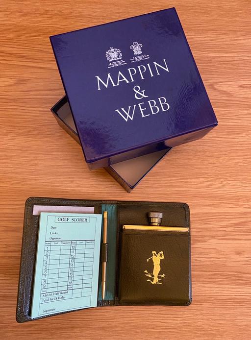 Buy & Sell Central London Knightsbridge - Central London - Photos for Mappin & Webb Leather Golf Pen Book w/ Flask