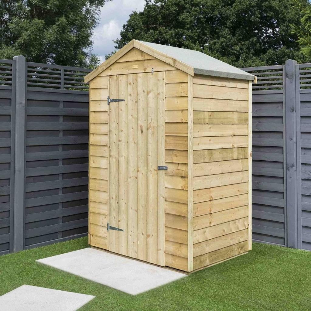 ROWLINSON OVERLAP APEX SHED 4X3

Was £279.99 Now £249.00 1-5 Working Days Delivery

8mm Overlap Cladding
Pressure Treated
Mineral Roofing Felt
(H) 2000 mm x (W) 1300 mm x (D) 940 mm
Solid Board Floor and Roof
Single Ledged and Braced Door.
Apex Roof Design
Natural Timber Finish
Easy DIY Assembly

please visit our Showroom or online at gardenstreet.co.uk for more information or message us on Shpock or our Facebook Page Garden Street Showroom ( NOT ON DISPLAY )

Free UK Mainland Delivery On Most Brands
To order please visit our Showroom or order online at gardenstreet.co.uk
T&C apply Stock/Price Subject To Change

To keep up to date with the Garden Street Showroom please visit our Facebook Page, Garden Street Showroom & for more information search for Garden Street online

Opening Hours
Monday to Friday: 9:00am - 5:00pm
Saturday & Sunday: 10:00am - 4:00pm

Garden Street
Hampton House
Weston Road
Crewe
Cheshire
CW1 6JS