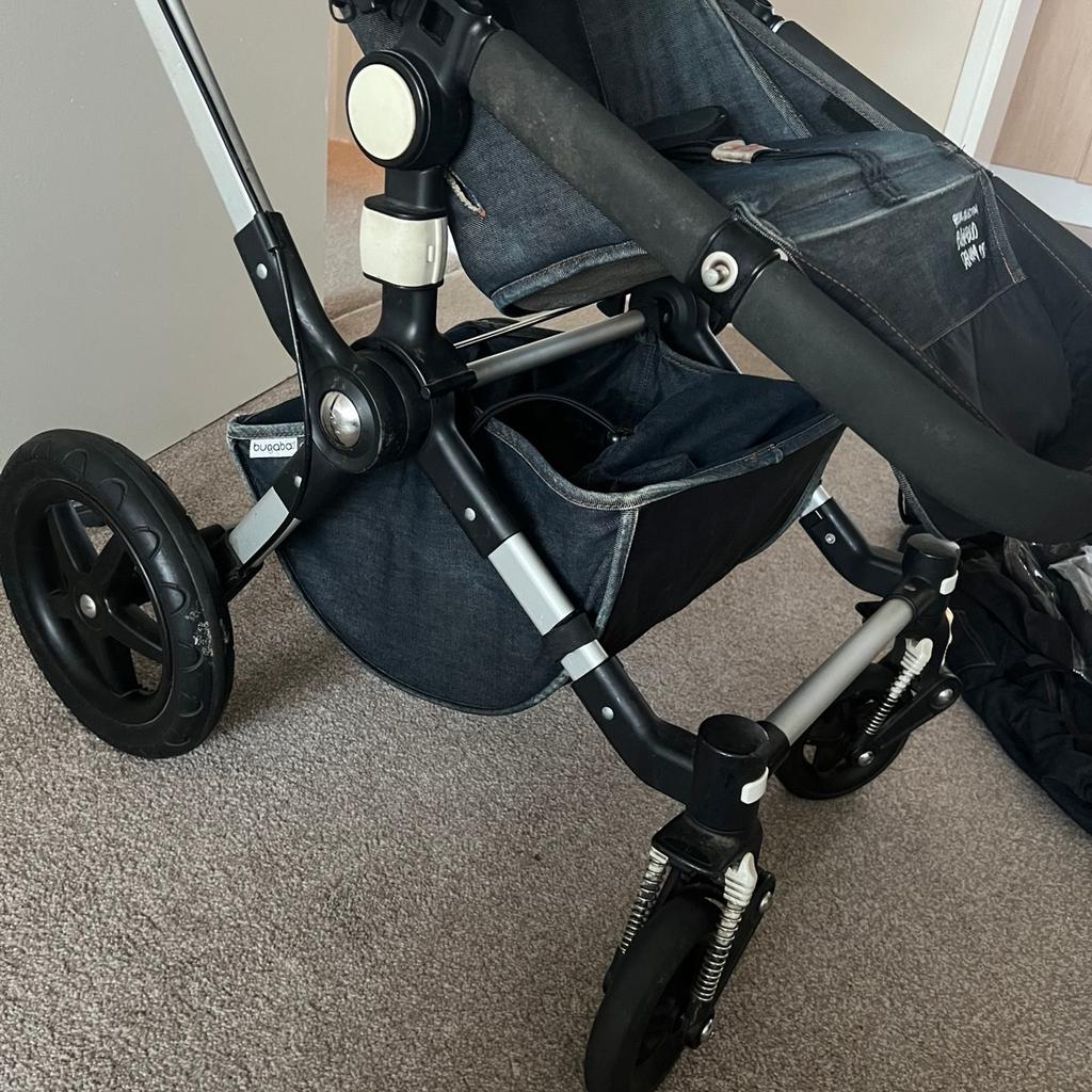 Hi and welcome to this great looking Bugaboo Cameleon 3 Limited Edition Denim 007 in very good condition from birth comes with rain cover booklet and extras please check photos chassis rubber little worn at the front and handle nothing major all materials removable and can be washed thanks

Collection from sw6 Fulham