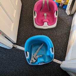 Selling our Twins Baby Seats, 6+ Months by the company Ingenuity.  They've been absolutely brilliant, I'm certain they can be used even less than 6 months. Were bought off Amazon and so you can see the reviews there. 

Excellent condition, comes with a table that tucks nicely in the chair itself when not in use. 

One in red and one in Blue. they can also be attached to a chair if need be with the straps they come with.

Collection only, Enfield Area, North London.