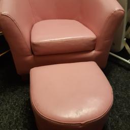 pink girls chair and foot rest good condition collection only b6 area