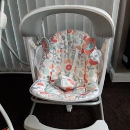 baby chair good condition plays music can adjust sound and the swing speed good condition collection only b6 area