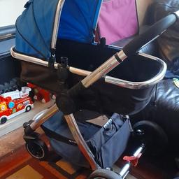 I am having a clear out and selling this Mothercare Journey travel system. It is a 3 in 1 with carrycot and seat in one part and car seat separate. Comes with footmuffs and carrycot liner. No raincover. It is black and royal blue in colour with chrome frame. It is in used condition and has been used for my last 2 kids so is sold as seen. Frame folds flat but cannot have either seat in it to collapse. One of the swivel wheels has locked in place hence price.

Buyer to collect and no returns.