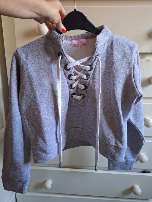 Buy & Sell West Midlands Walsall - Photos for grey size 8 lace up corder sweater jumper top