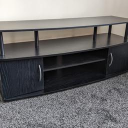 New, never even had a TV displayed on.
Brand new bought in middle of October but don't need anymore.

Black wooden TV Stand for upto 50" TVs
Bought from Wayfair RRP £91.99

Product dimensions in photo section