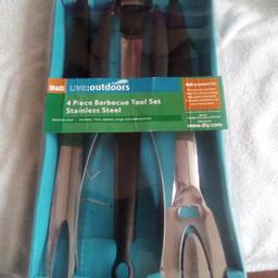 four piece boxed set of BBQ tools