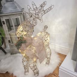 Light up Reindeer , very good condition.
Dimension
H 50cm x W 15cm x D 34cm
Batteries 3x AA
Bulb Colour Warm White
Collection Leicester le5