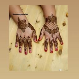 exclusive henna designs using organic henna. price depends on the design message for more details. check my other designs 
Insta: Hennabyayesha786