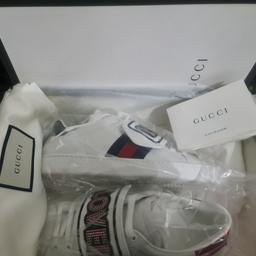 ●Brand New- Box & Gucci gift bag
●Size 34Eu / 1.5Uk
●Gucci Ace White Calf Leather Sneakers.
● Limited Edition trainers are rare and extremely hard to find. 
●They feature the brand's signature web stripe along the sides, with removable embellished "LOVED” crystals to the front (which can simply be secured & removed using the metal snaps to the back. 
●If needed, the Gucci website gives the option for you to purchase additional clip on logos separately).

Was £355.00

Signed for Special Delivery
