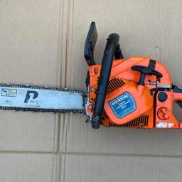 62cc chainsaw 19” bar length 
Ready to use this isn’t no toy so being sold as seen
And NO RESPONSIBILITY IS BEING GIVEN THIS IS DANGEROUS TOOL