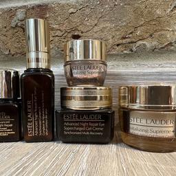 1) Advanced night repair eye Gel-Creme- 
full size and only used twice. Full pot like new! 

2) Advanced night repair Eye Serum- full size. Half full. 

3) Advanced night repair synchronized recovery complex II. 7ml unused. 

4) Revitalizing supreme+ global anti ageing crème- quarter full. 

5) Revitalizing supreme+ global anti ageing eye balm- half full. 

Pick up IG11 9BN