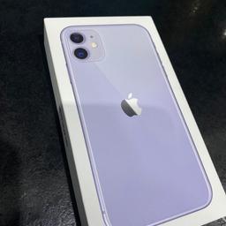 Apple iPhone 11 purple unlocked. The phone is boxed and still in as new condition. Ideal Christmas gift.