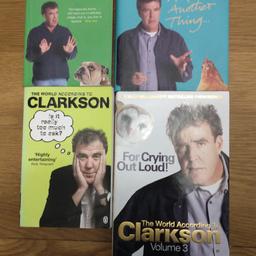 JEREMY CLARKSON BOOKS, GOOD READS, VERY FUNNY, IF YOU LIKE HIS SARCASTIC HUMOUR. GREAT CONDITION, ONLY READ ONCE! 😂
BARGAIN ONLY £2.50 EACH!
FROM SMOKE AND PET FREE HOME😊. Collect from Worsbrough Bridge or will deliver free if very local and you buy all 4. consider further for fuel cost.
 click on pictures to view in full, 'pinch' to zoom in.
thank you