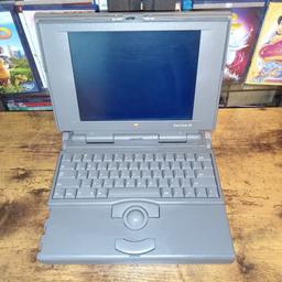 Apple PowerBook 150 from 93/94.
battery is missing but it's in great condition.
I don't have a power supply to test it but screen keyboard mouse all look great