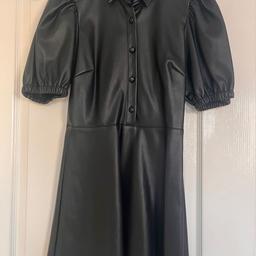 Faux leather dress from Zara worn once like new., £4