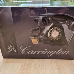 G. P. O. Carrington black retro phone . Brand new condition sealed box. classic early 20th century design.
