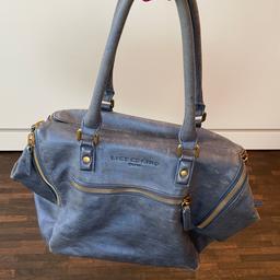 Tolle Schultertasche/Handtasche von Liebeskind Berlin, blau, Reißverschlüsse in gold, 100% Kuhleder, W47xH31xB20, siehe Fotos