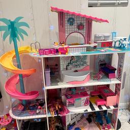 This model of lol surprise omg house is as seen on CANDY CANE LANE MOVIE.

L.O.L. Surprise! OMG House of Surprises - 85+, 4 Stories, 10 Rooms - Incl. Furniture Works with L.O.L. Surprise! & Dolls - Collectible Doll House for Girls Ages 3+,93.98 x 31.75 x 74.93 centimeters

In good condition, it's got a small chip by the screw area due to move around the house, but doesn't show, comes with lots of accessories, message and I can send you all the pictures.

DOLLS NOT INCLUDED, but all other accessories included