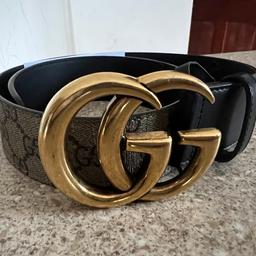 Brand new Genuine Gucci GG Marmont Belt. Light brown/Black or Gold. Never been worn. Not thin, regular. Gucci 70 (28” length adjustable. No marks or scratches. Come with original box, dust bag, tote bags and labels separate. 3.7 cm width. Selling price is £240. Free UK Delivery. £20 Global Shipping.